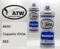 Preview: BMW, Capparis White, B85: 400ml Sprühdose + 400ml Klarlack - Set, von ATW Autoteile West.